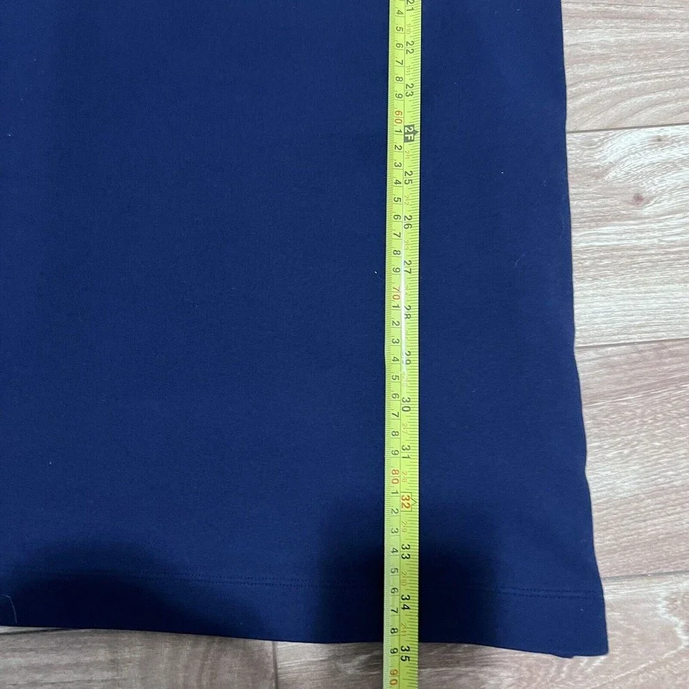 Talbots Petite Navy Blue Shift Slip On Dress Size L P Nautical Casual Minimal - Picture 5 of 6